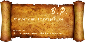 Braverman Pintyőke névjegykártya